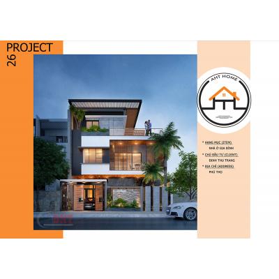 Dự án nhà ở gia đình  3 tầng tại Phú Thọ